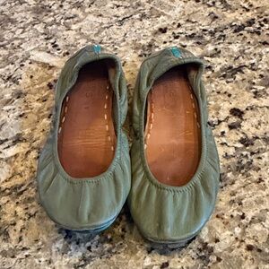 Tieks Forest Green Leather Loafers